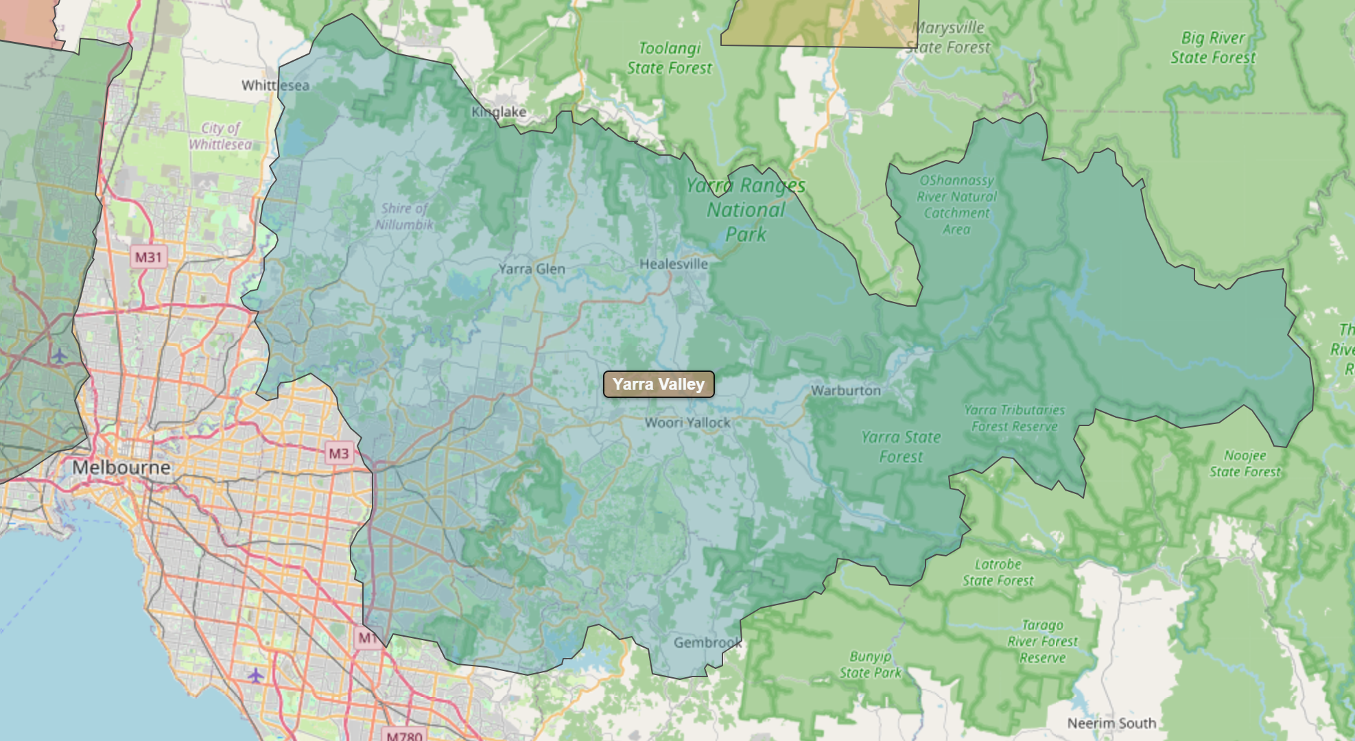 Billede fra regionen Yarra Valley