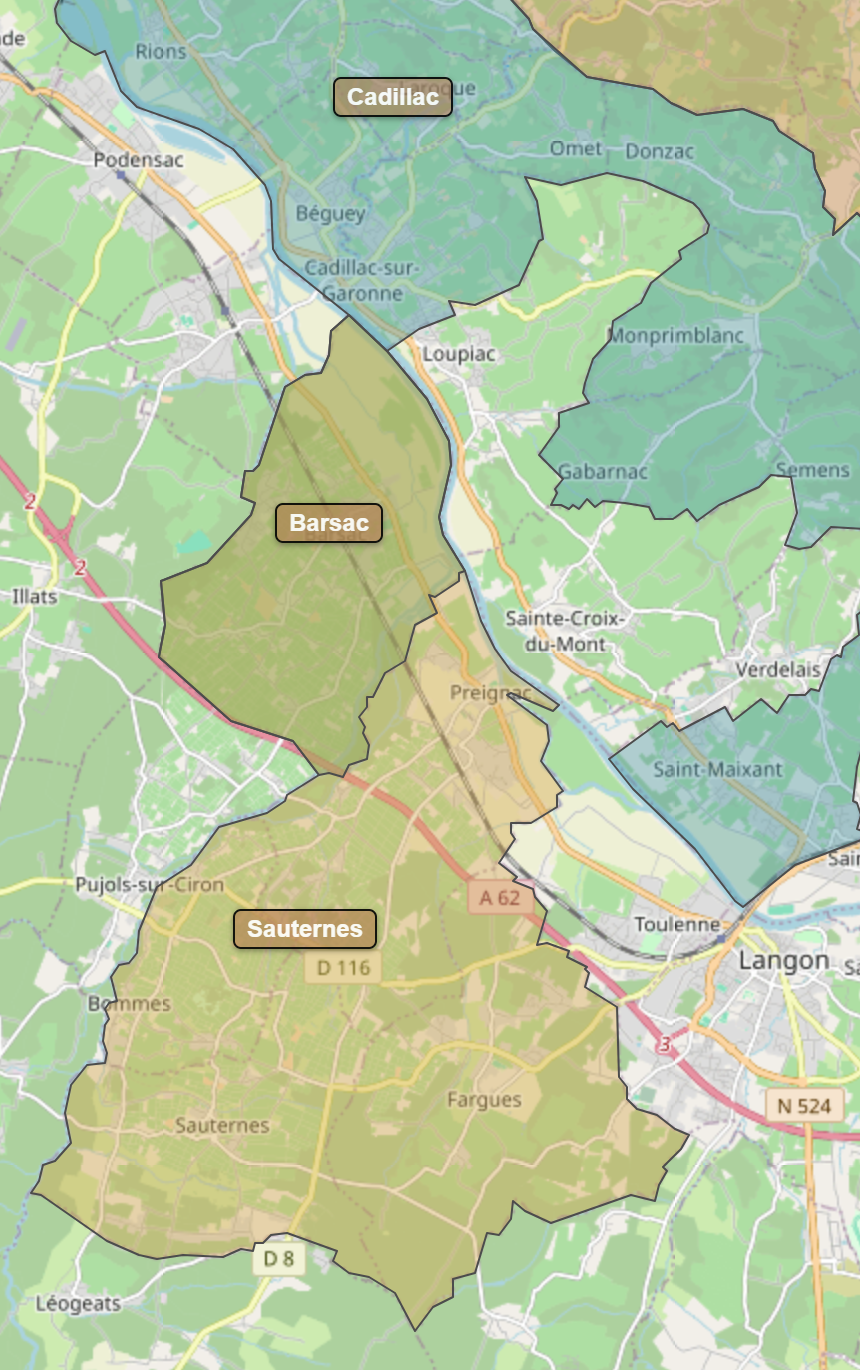 Billede fra regionen Sauternes AOC/AOP