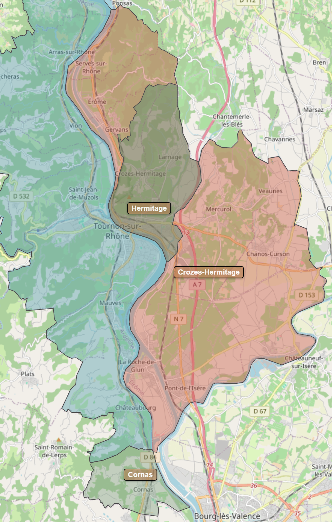 Billede fra regionen Hermitage AOC/AOP