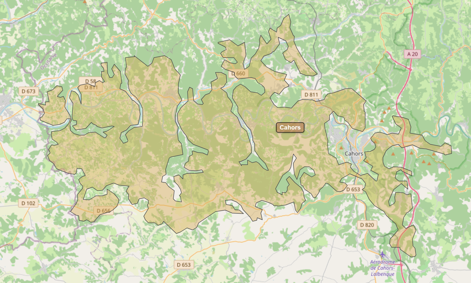 Billede fra regionen Cahors AOC/AOP