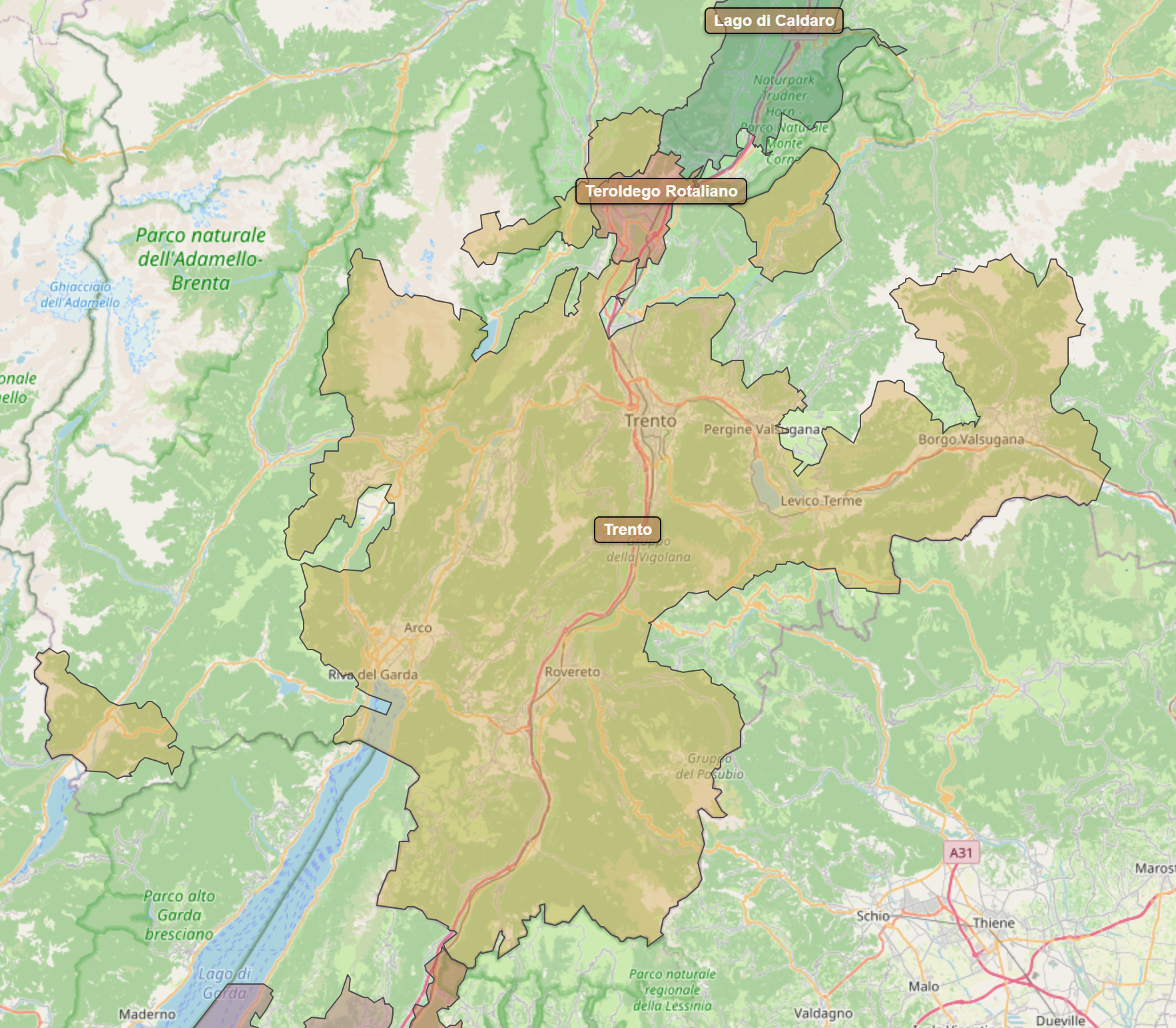 Billede fra regionen Trentino DOC