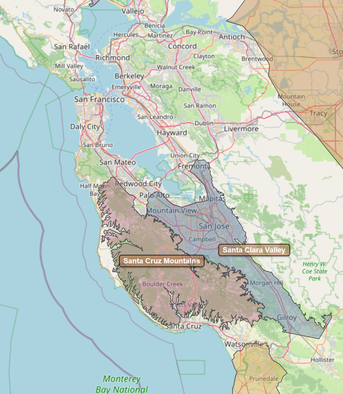 Billede fra regionen San Francisco Bay AVA