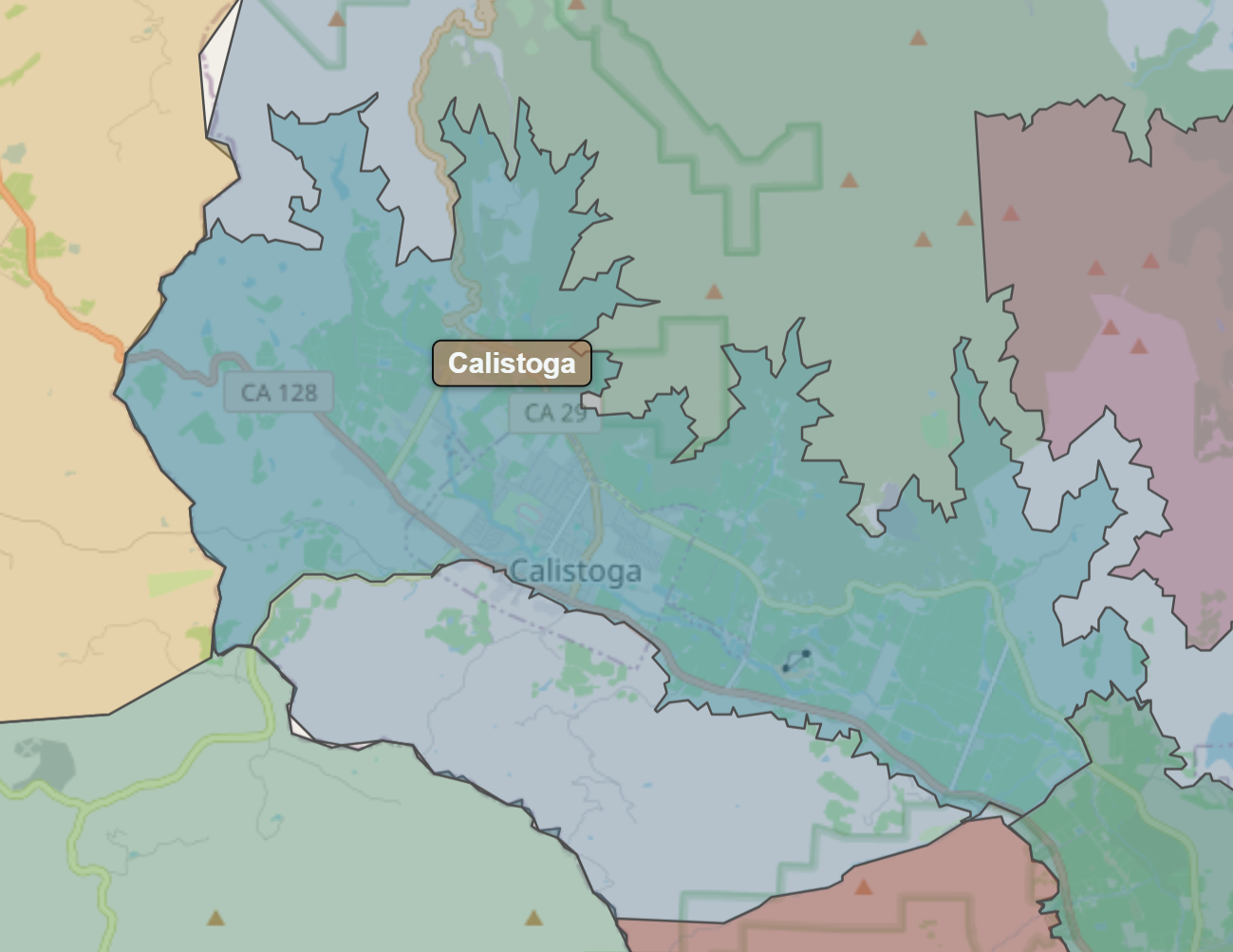Billede fra regionen Calistoga AVA