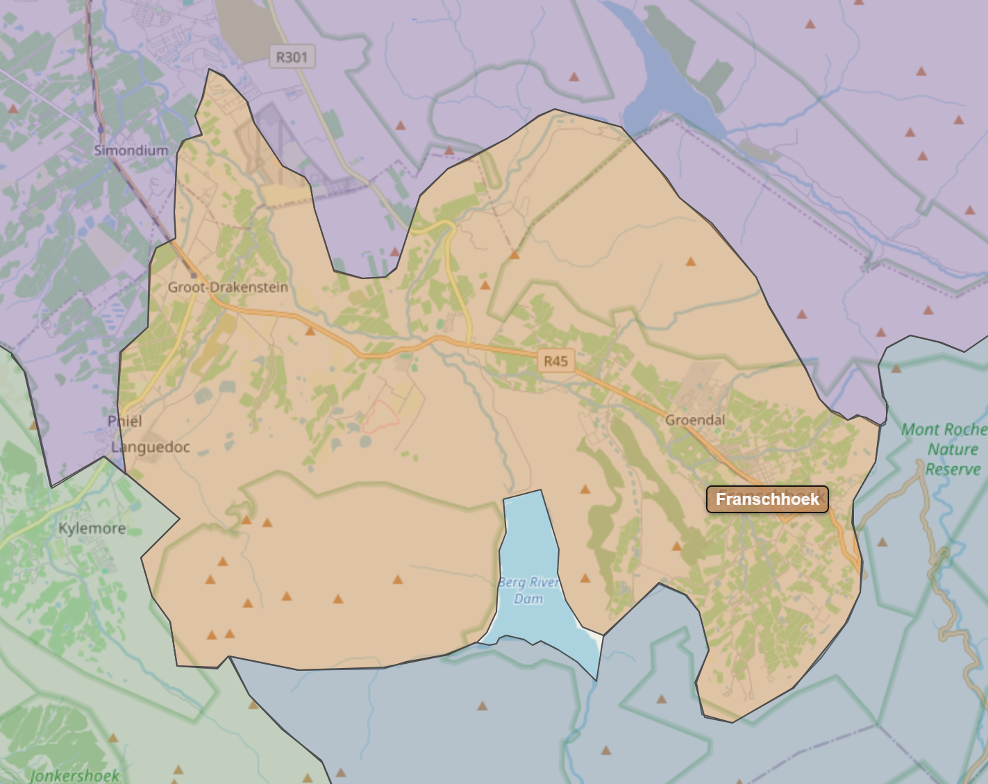 Billede fra regionen Franschhoek