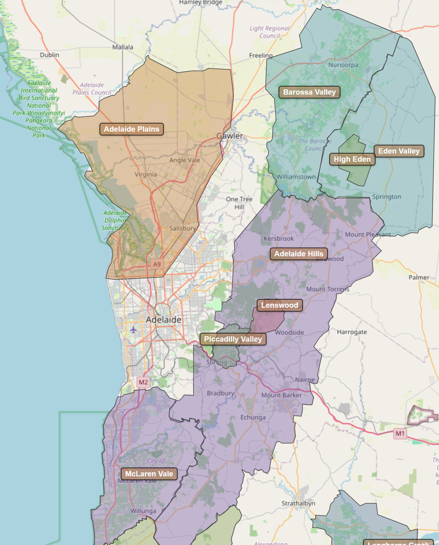 Billede fra regionen Adelaide Hills