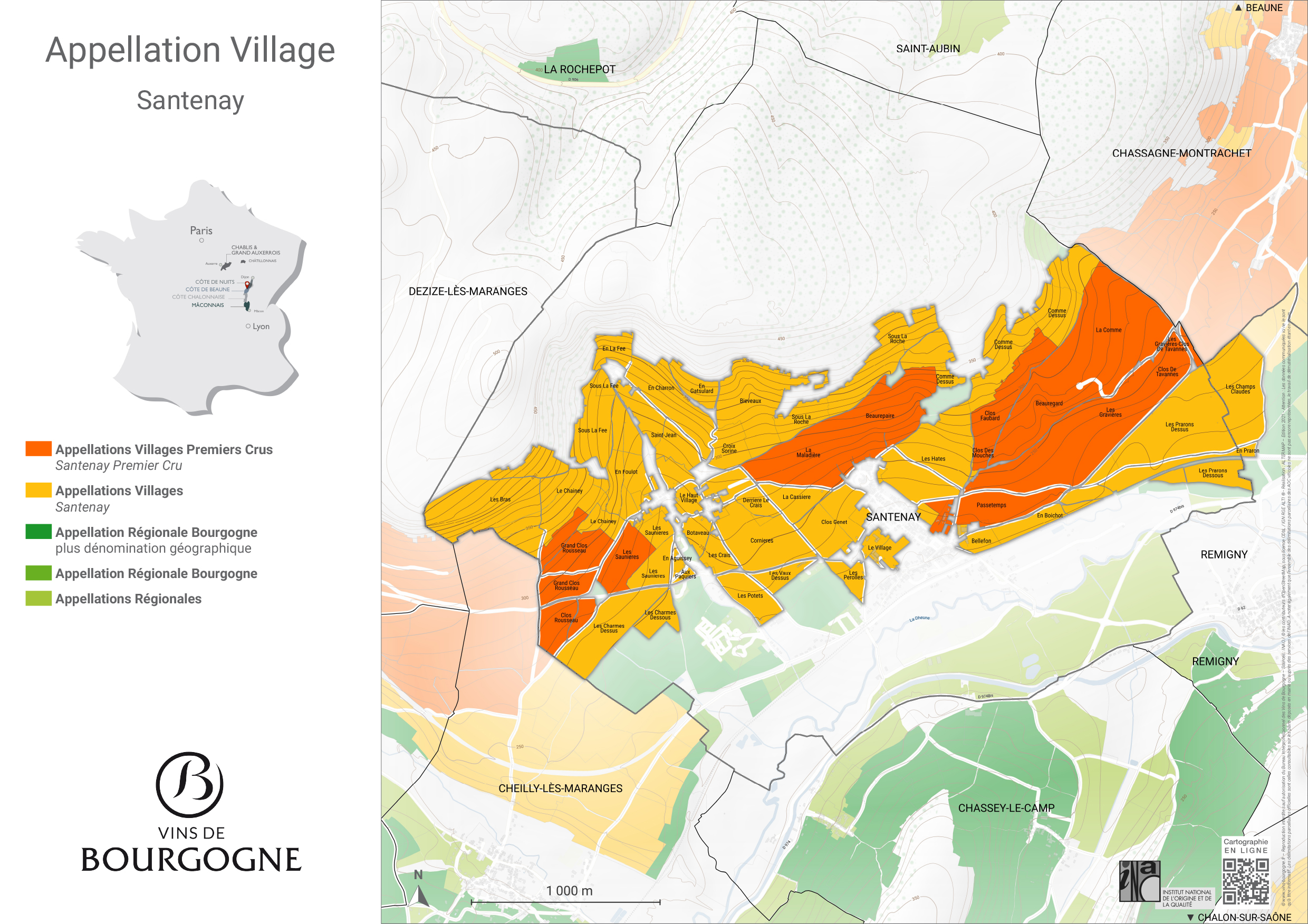 Billede fra regionen Santenay AOC/AOP