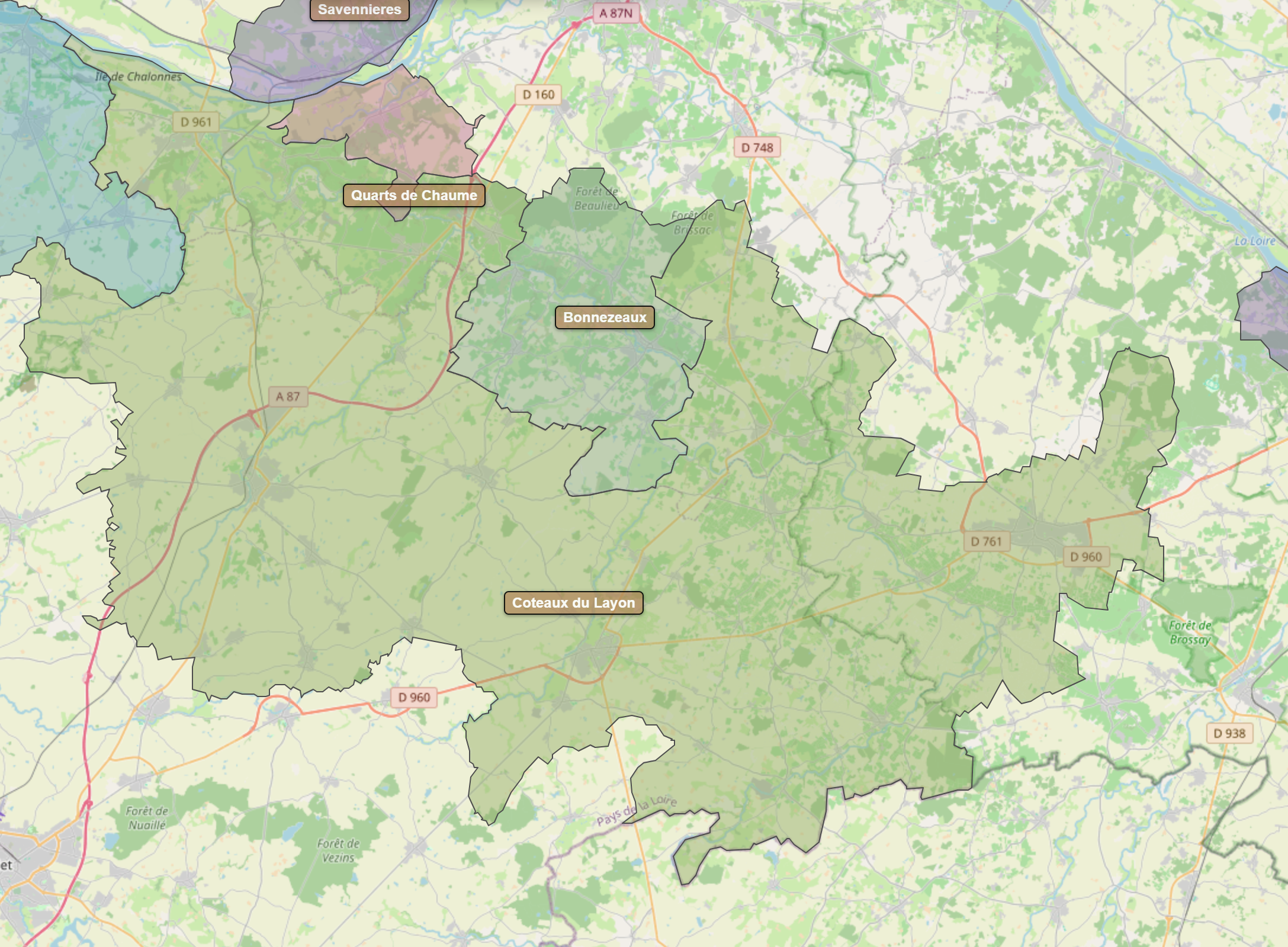 Billede fra regionen Coteaux du Layon AOC/AOP
