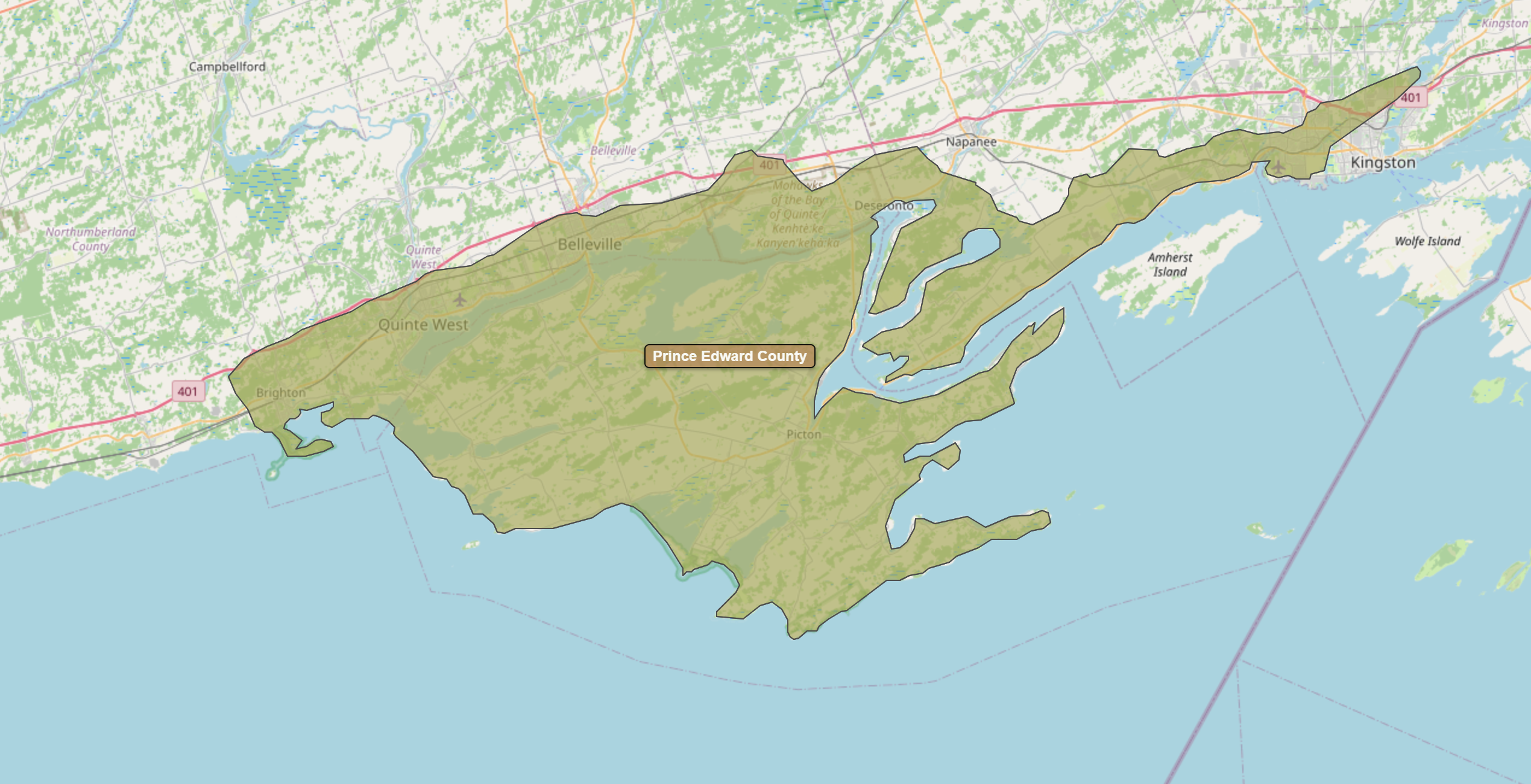 Billede fra regionen Prince Edward County