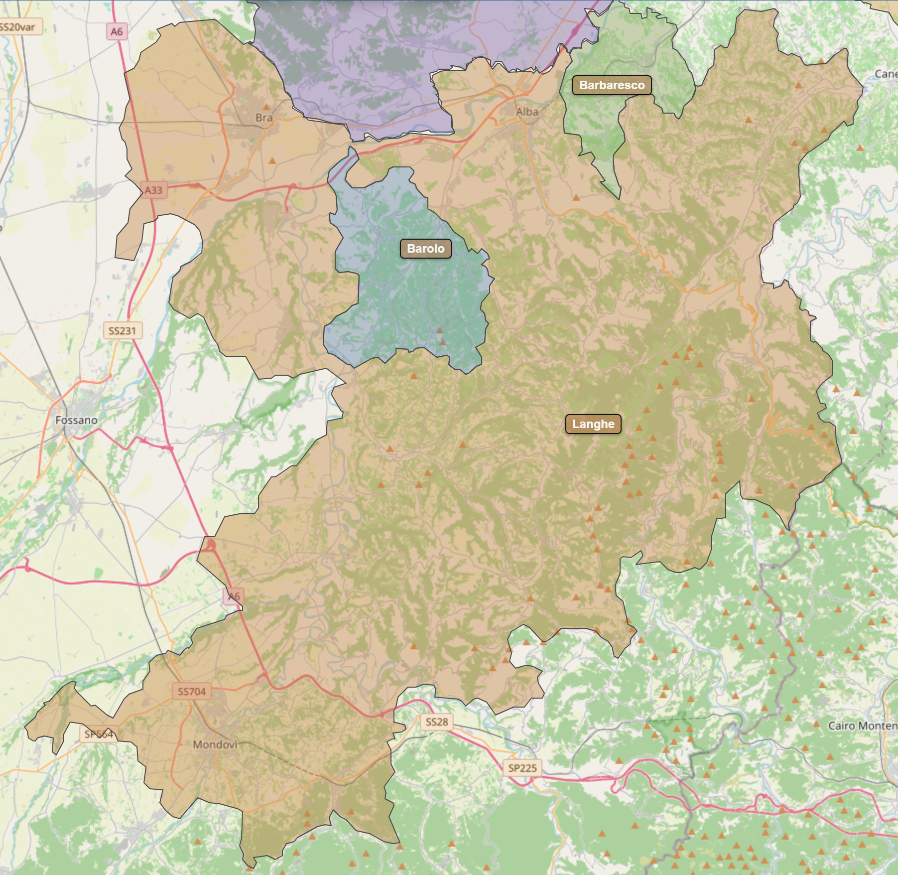 Billede fra regionen Langhe DOC