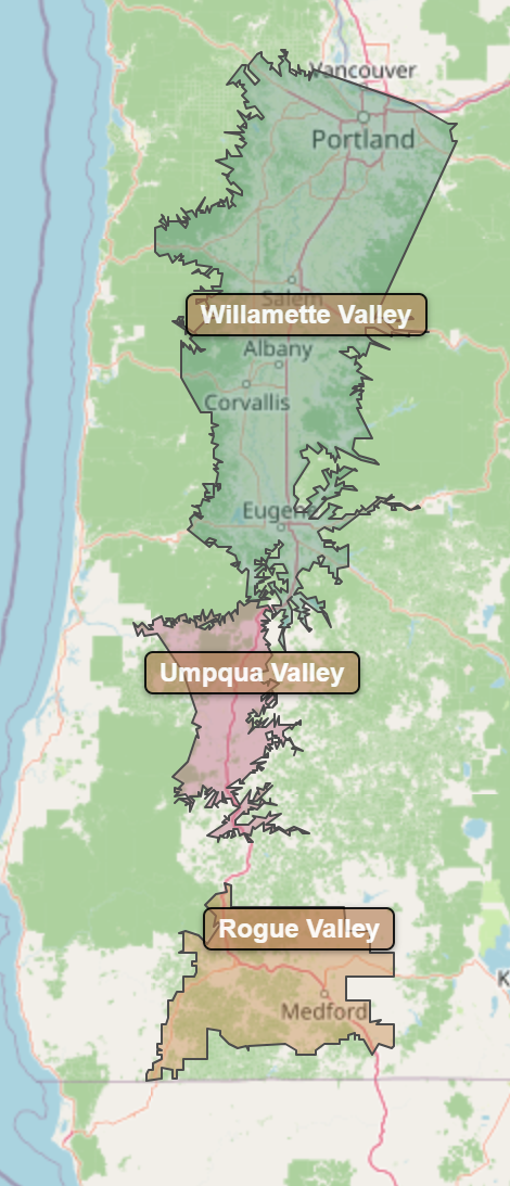Billede fra regionen Oregon