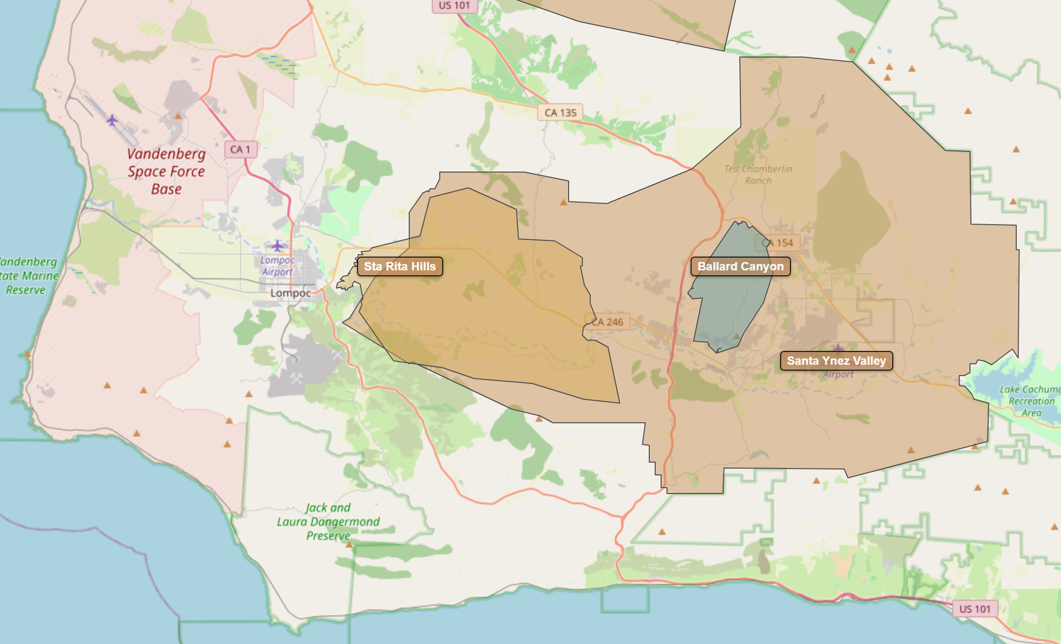 Billede fra regionen Santa Rita Hills
