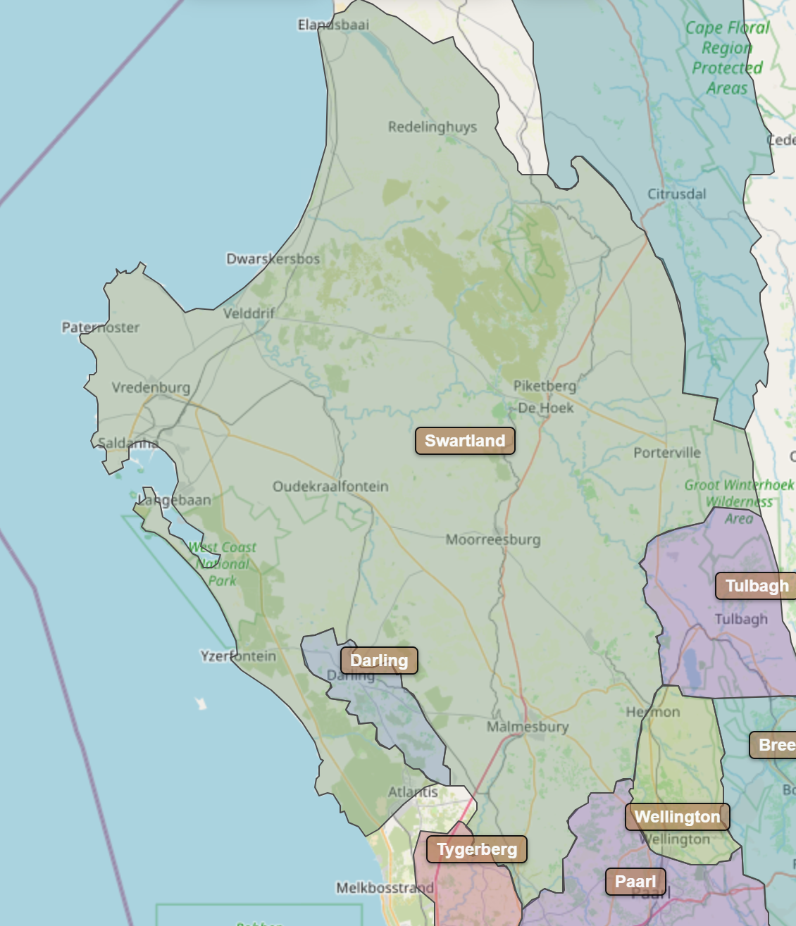Billede fra regionen Swartland
